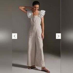 By Anthropologie Wide-Leg Overalls, Size M